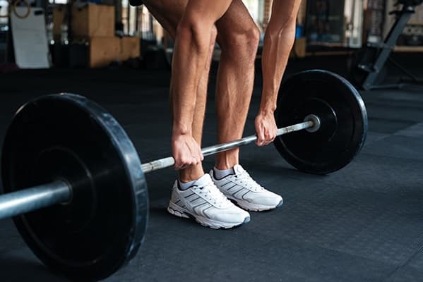 Athlete lifting weights